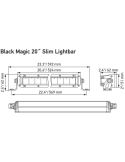 Dimensões Black Magic LED Bar 20" 524mm Slim ECE 50 Approved 3.910Lm 12/24V 1FJ 358 196-301 Hella | LeonLeds