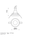 Downlight Empotrable LED Nork blanco 8W - GU10 - IP54 Medidas