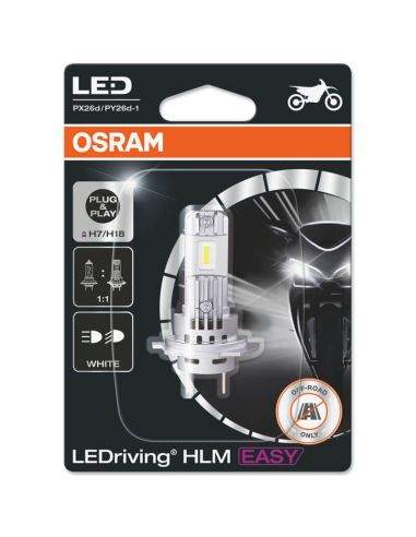Bombilla LED H7 H18 12V para moto Sin transformador Plug & Play LEDriving HL EASY 64210DWESY 1 Unds. Osram | LeonLeds