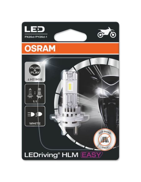 Lâmpada LED H7 H18 12V para motocicleta Sem transformador Plug & Play LEDriving HL EASY 64210DWESY 1 Und. Osram | leonleds