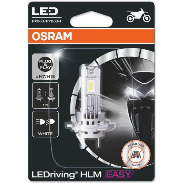 Bombilla LED H7 H18 12V para moto Sin transformador Plug & Play LEDriving HL EASY 64210DWESY 1 Unds. Osram | LeonLeds