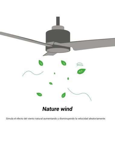 Ventilateur de plafond Rainbow M, LED 18W DC moteur nature vent