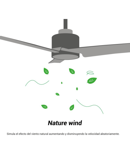 Ventilador de Techo Rainbow M, LED 18W motor DC nature wind