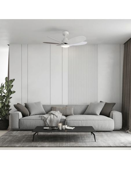 Ventilador de teto Rainbow M, LED 18W DC motor foto Ambiente