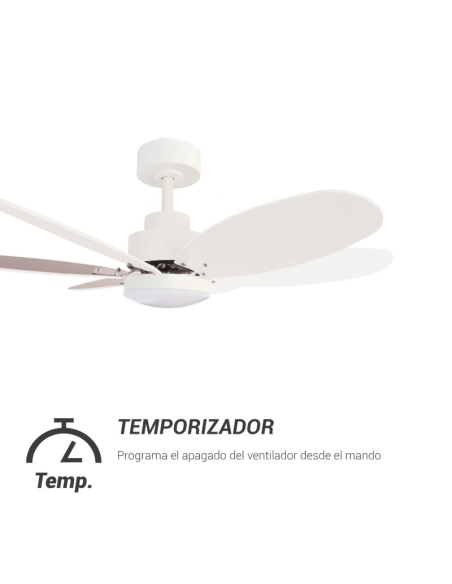 Ventilador de teto Rainbow M, temporizador de motor LED 18W DC