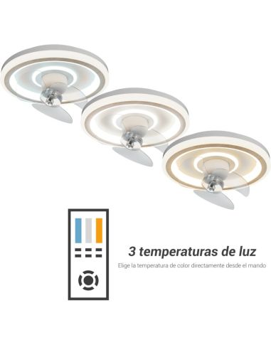 Ventilateur de plafond LED pour plafond ou mur Alan Move 38W DC 3 température de lumière