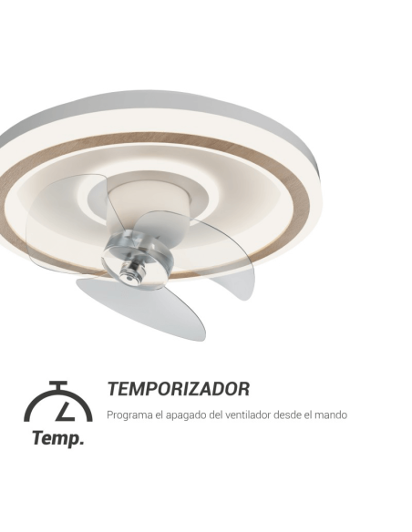 Plafón LED Ventilador para Techo o Pared Alan Move 38W DC temporizador