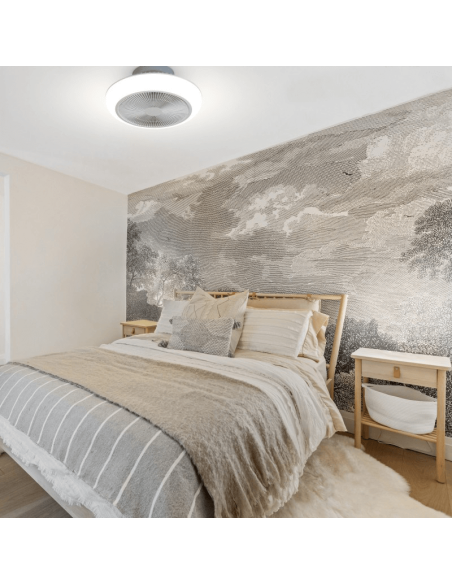 Ventilateur de plafond LED Enkel 44W flux concentré environnement DC