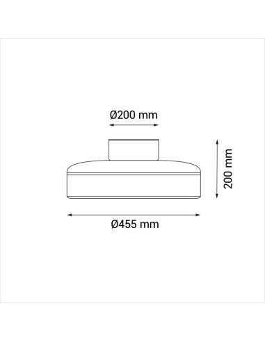 Plafón LED Ventilador Enkel 44W flujo concentrado DC medidas