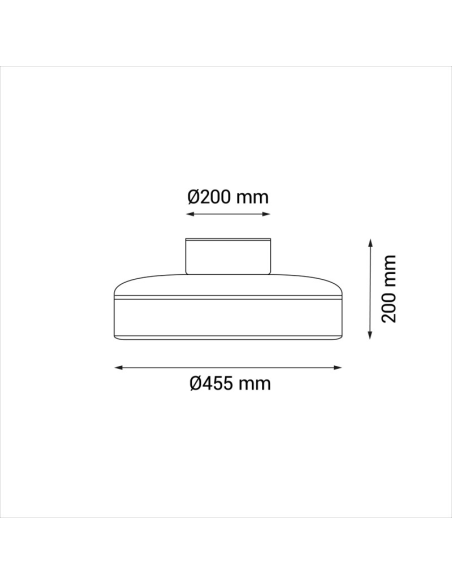 Ventilador de teto LED Enkel 44W fluxo concentrado DC medidas
