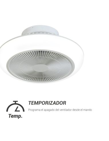 Plafón LED Ventilador Enkel 44W flujo concentrado DC temporizador
