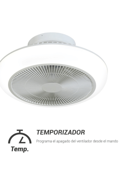 Ventilador de teto LED Enkel 44W fluxo concentrado DC timer