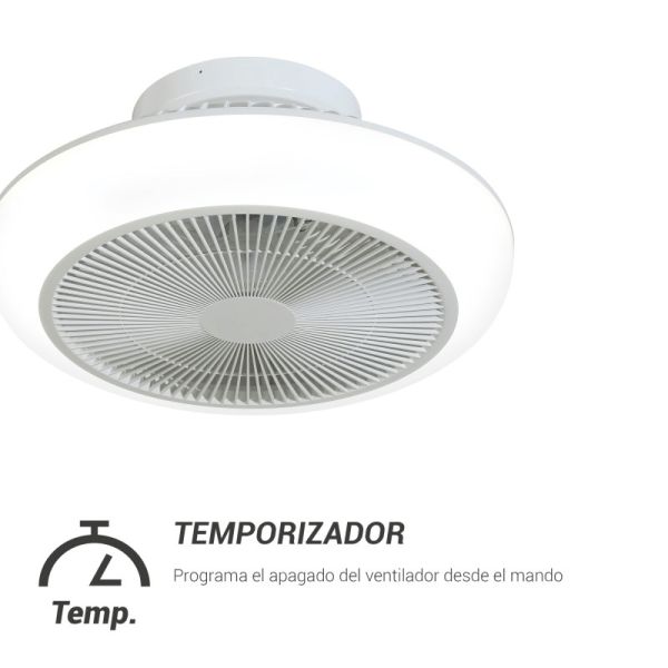 Ventilateur de plafond LED Enkel 44W flux concentré DC timer