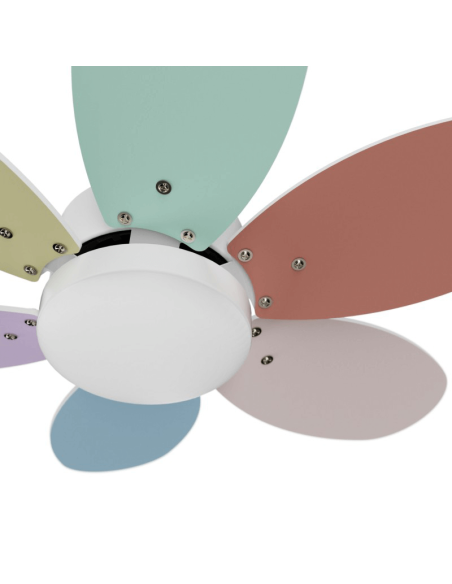 Ventilateur de plafond multicolore Rainbow S, détail du moteur CC LED 18W