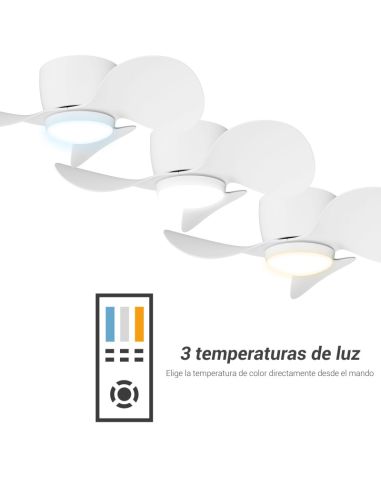Ventilador de Techo pequeño con LED Monty DC  temperatura de color