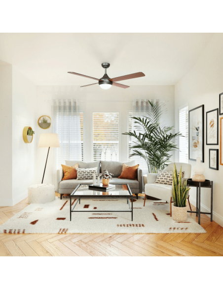 Ventilador de teto LED Baloo marrom DC E27 ambiente