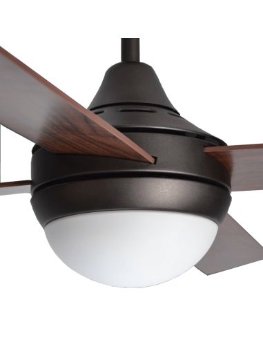 Détail du ventilateur de plafond LED Baloo DC E27 marron