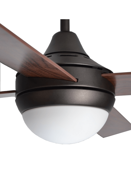 Ventilador de teto LED Baloo marrom DC E27 detalhe