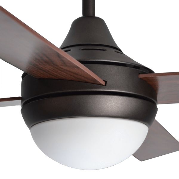 Détail du ventilateur de plafond LED Baloo DC E27 marron