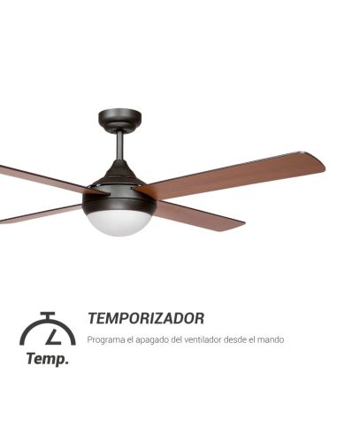 Ventilador de Techo LED Baloo marrón DC E27 temporizador