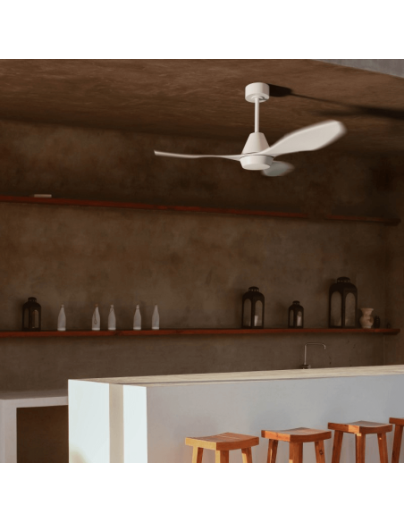 Ventilateur de plafond LED blanc intérieur et extérieur Lara DC ambient