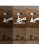 Ventilador de Techo LED interior y exterior blanco Lara DC luz regulable