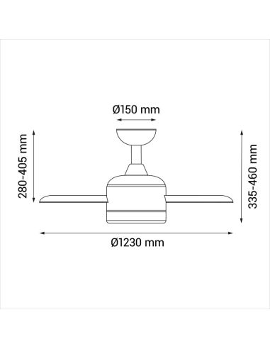 Ventilateur de plafond LED blanc intérieur et extérieur Lara DC mesures