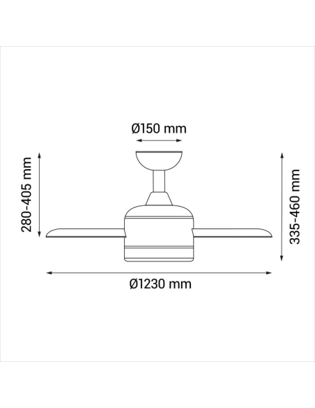 Ventilador de teto LED branco interno e externo Lara DC mede