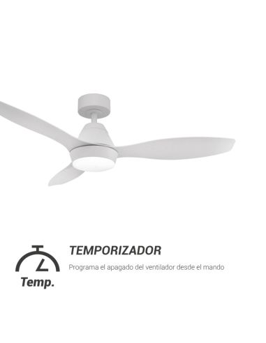 Ventilateur de plafond LED blanc intérieur et extérieur Lara DC timer