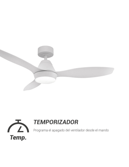 Ventilateur de plafond LED blanc intérieur et extérieur Lara DC timer
