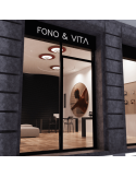 Plafón LED Ventilador Fono rojo con reducción de ruido tienda