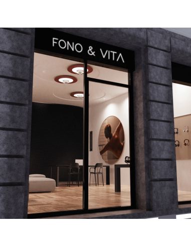 Plafón LED Ventilador Fono rojo con reducción de ruido tienda