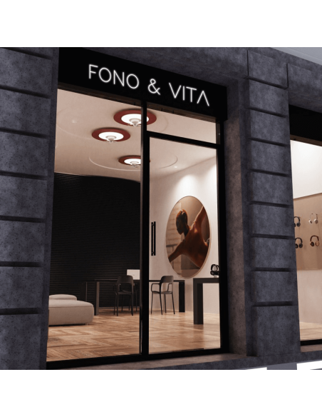 Plafón LED Ventilador Fono rojo con reducción de ruido tienda