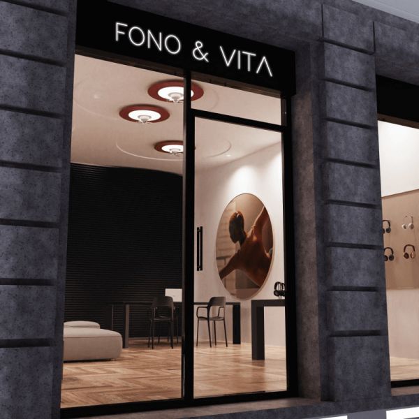 Plafón LED Ventilador Fono rojo con reducción de ruido tienda