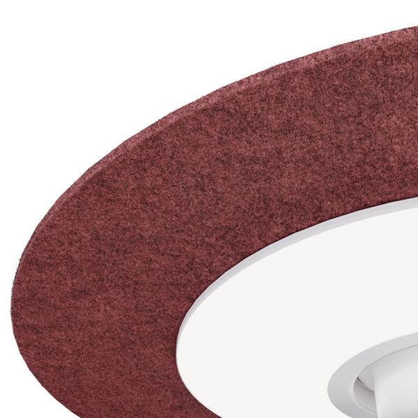 Ventilateur de plafond LED Fono rouge avec détail de réduction du bruit