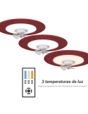 Ventilateur de plafond LED Fono rouge avec réduction de bruit température lumineuse