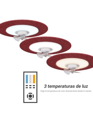 Plafón LED Ventilador Fono rojo con reducción de ruido temperatura de luz