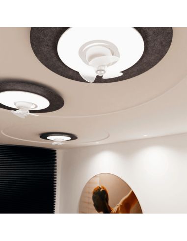 Plafonnier LED bleu Fono Fan avec réduction du bruit ambiant