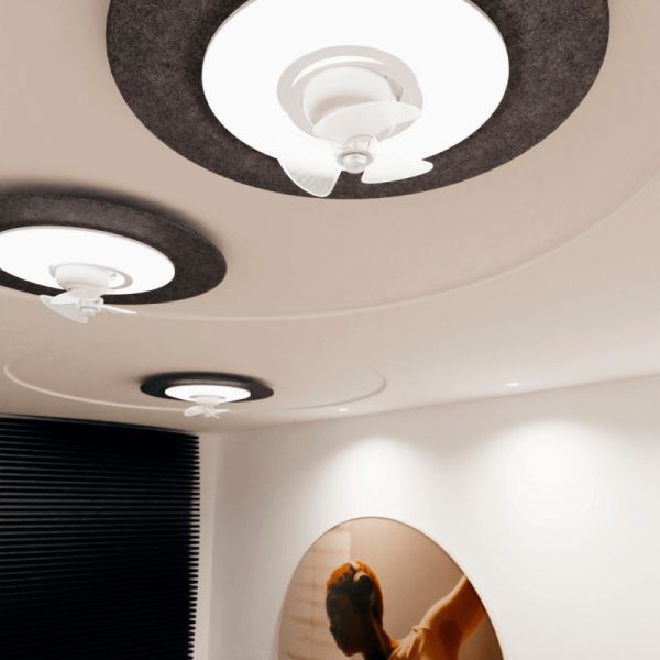 Plafón LED Ventilador Fono azul con reducción de ruido ambiente