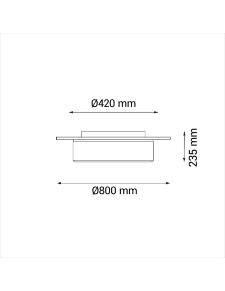 Plafón LED Ventilador Fono azul con reducción de ruido medidas