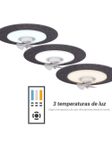 Ventilateur de plafond LED Fono bleu avec réduction de bruit température lumineuse