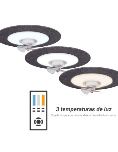 Ventilador de teto LED Fono azul com redução de ruído temperatura da luz