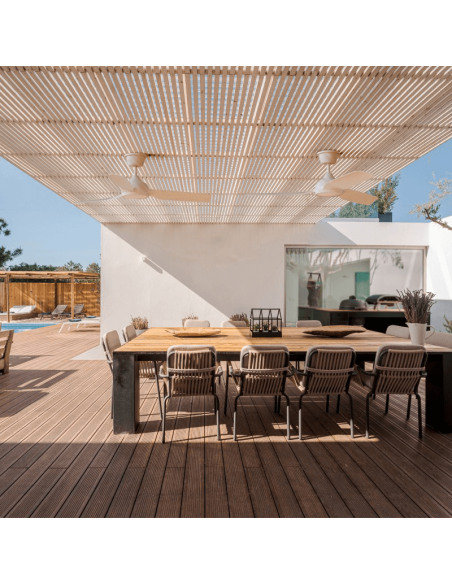 Ventilador de Techo LED para exterior con luz regulable Dana DC ambiente