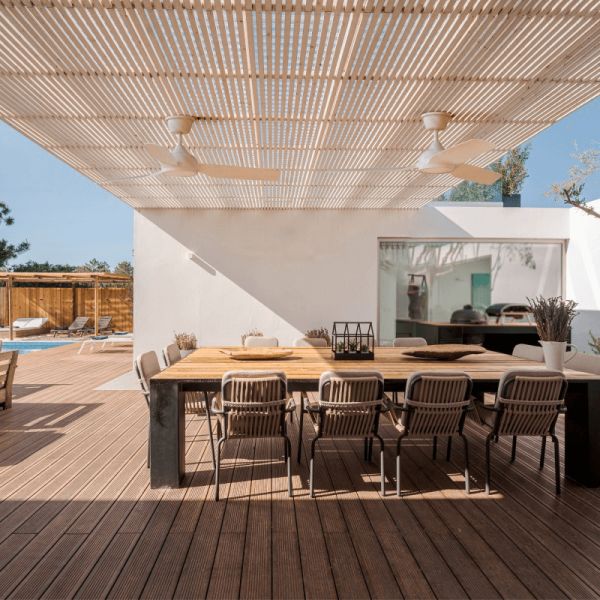 Ventilador de teto LED externo com luz regulável Dana DC ambient