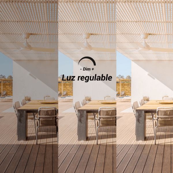 Ventoinha de tecto LED exterior com...