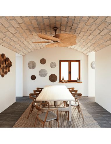 Grand ventilateur de plafond en bois environnement Lola IP20