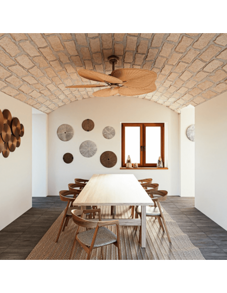 Grand ventilateur de plafond en bois environnement Lola IP20