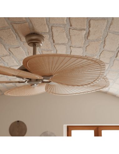 Grand ventilateur de plafond en bois Lola IP20 détail
