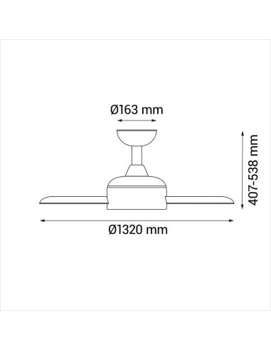 Ventilador de Techo grande madera Lola IP20 medidas