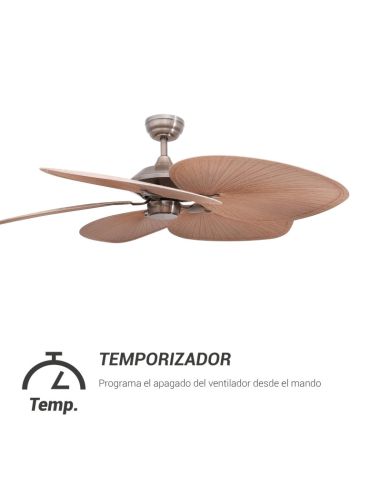 Grand ventilateur de plafond en bois minuterie Lola IP20